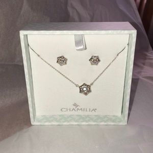 Chamilia Snowflake Necklace & Earring Set